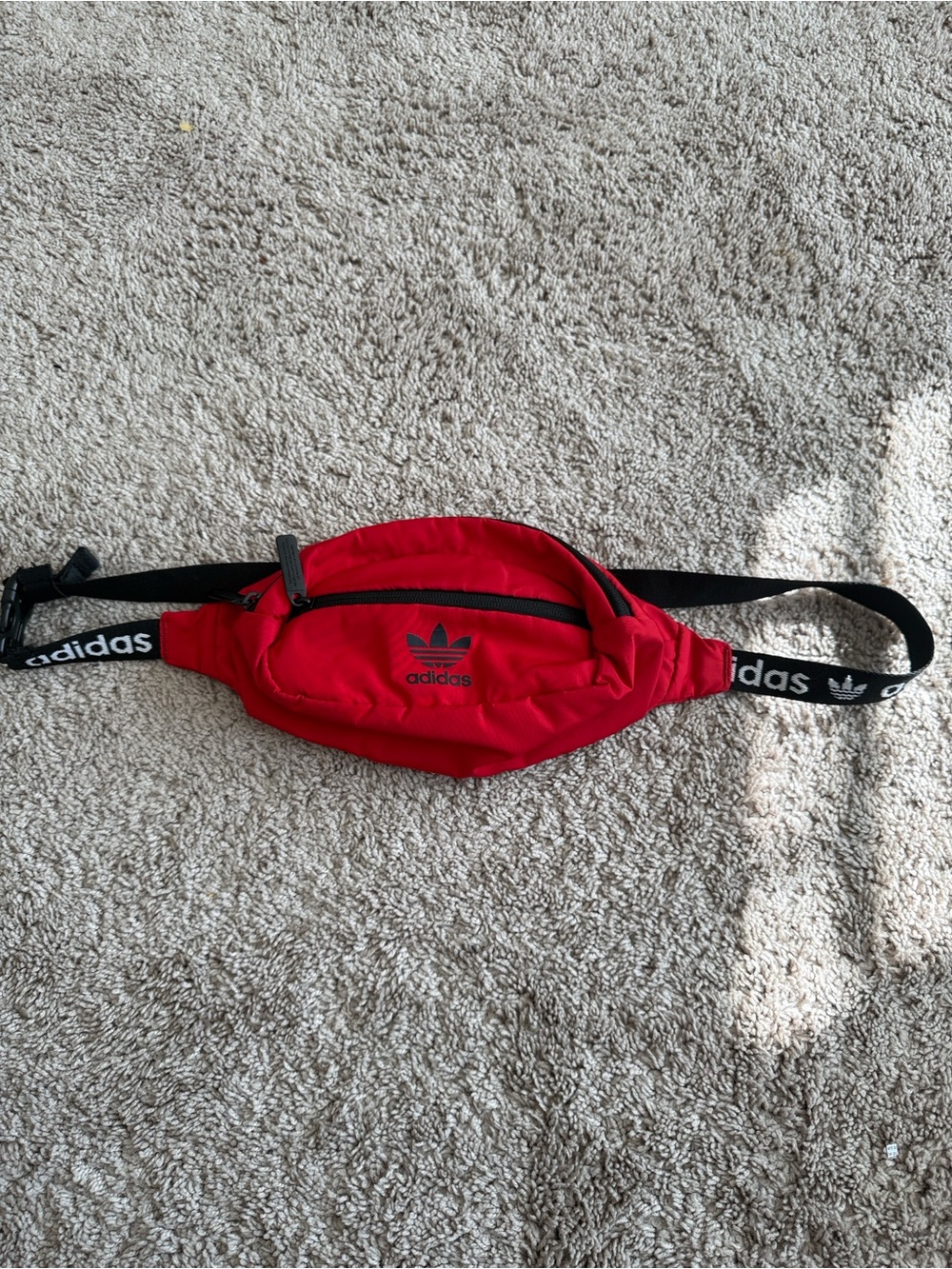 adidas Red Trefoil Waist Pack with Branded Strap